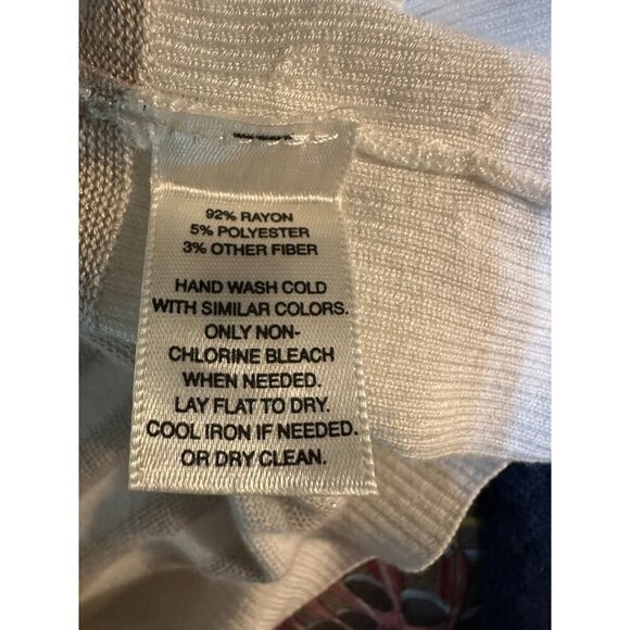 White House Black Market Cardigan Sweater M Striped Beige Metallic Rhinestone Bu - Picture 5 of 8